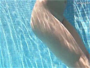 Jessica Lincoln diminutive tatted Russian teenage in the pool