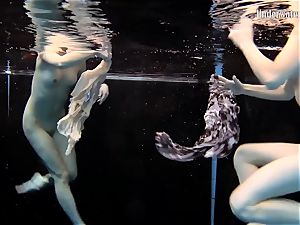 two damsels swim and get bare jaw-dropping